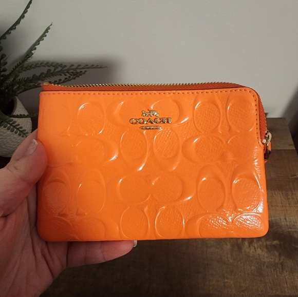 Coach bright orange wristlet - Picture 2 of 3
